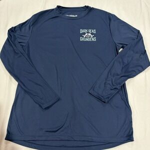 Grundens Long Sleeve Lightweight Fishing Shirt Mens XL Blue Quick Dry Angler Fav